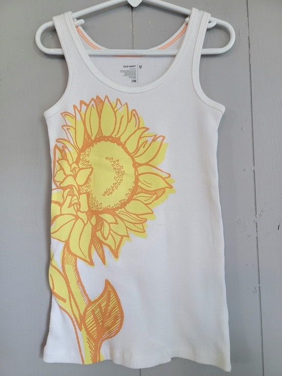 Old Navy Other - 🌴 NWOT Old Navy Girls White Tank Top With Yellow Sunflower, Size M